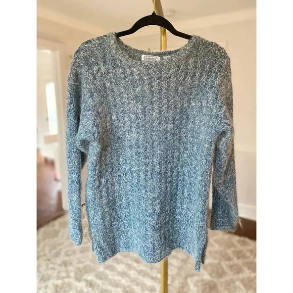 Vintage Silk Mohair Knit Sweater Gallagher Cozy Textured Parisian Boho Romantic - Picture 2 of 6